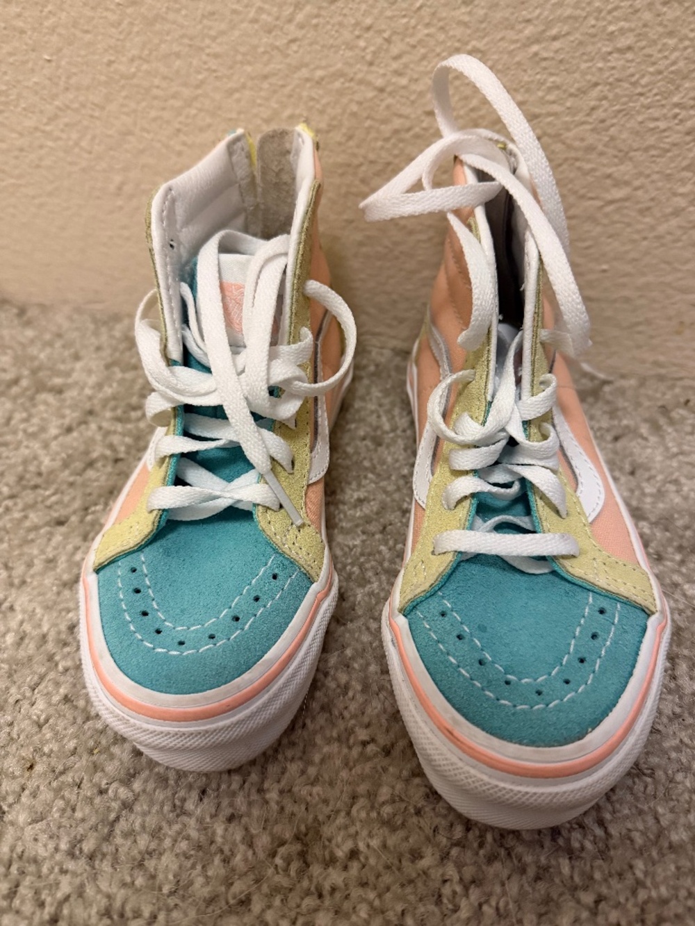 VANS Sk8-Hi Colorblock Pastel High Top Sneakers, Kids Size 11,